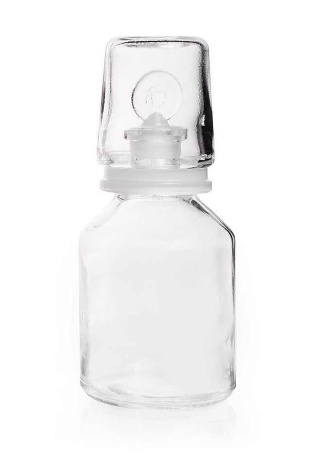 Fľaša na kyseliny, číra, so zabrús. zátkou a klobúčikom,250ml Ks