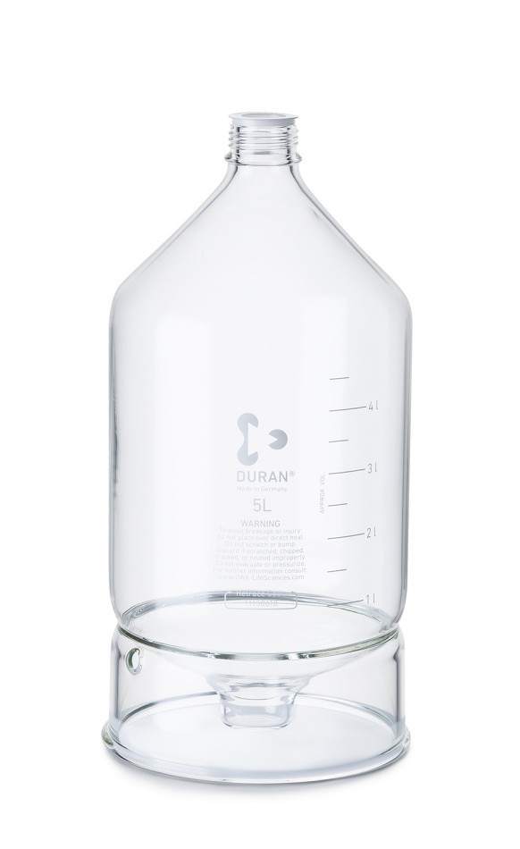 Fľaša zásobná HPLC s kónickou základňou, číre sklo, GL 45, 5000 ml, DWK Ks